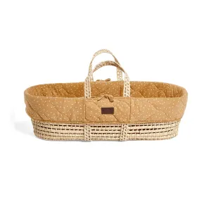 The Little Green Sheep Natural Quilted Moses Basket   Mattress - Honey Rice