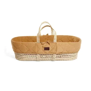 The Little Green Sheep Natural Quilted Moses Basket   Mattress - Honey