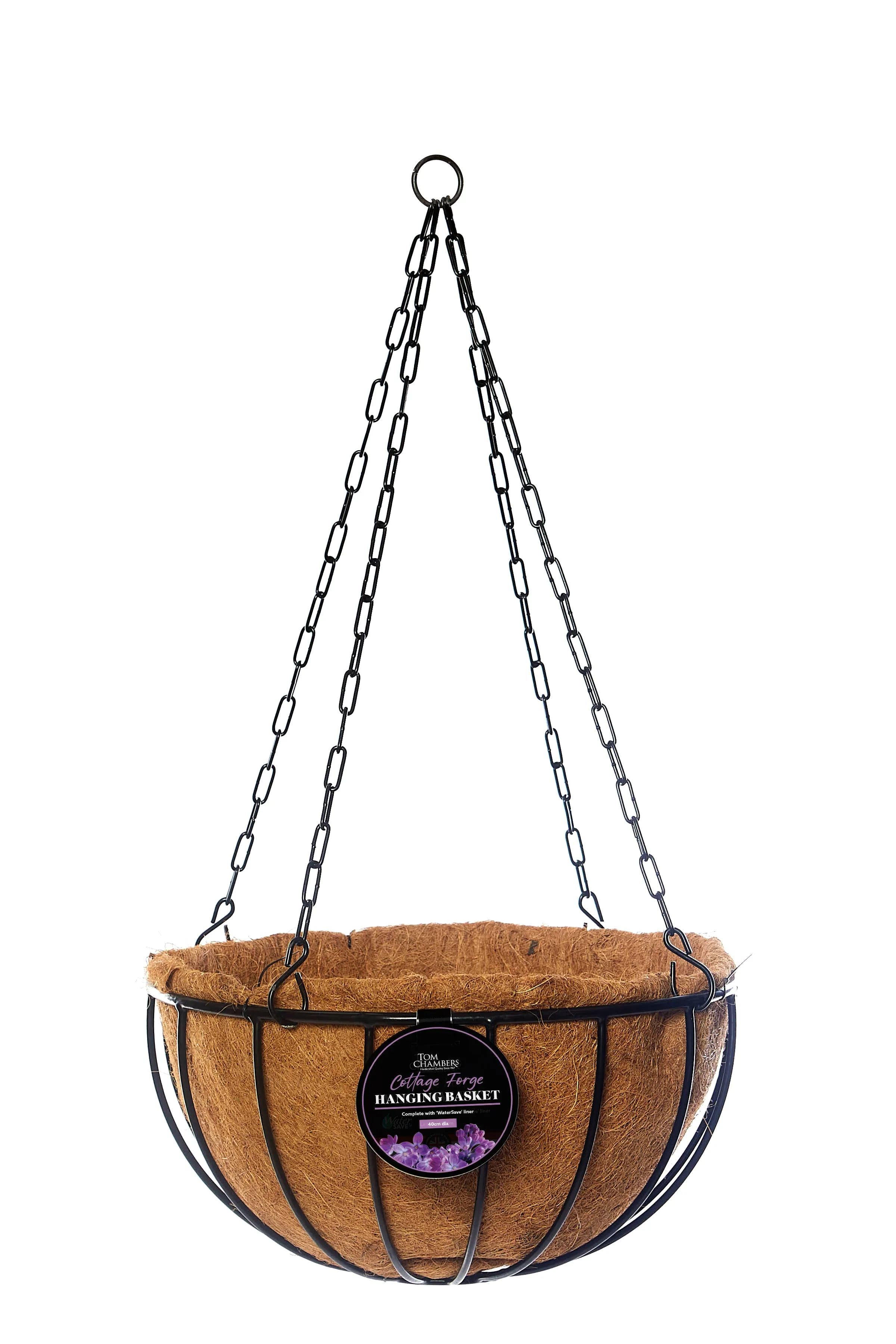 Tom Chambers Cottage Forged Hanging Basket with Liner