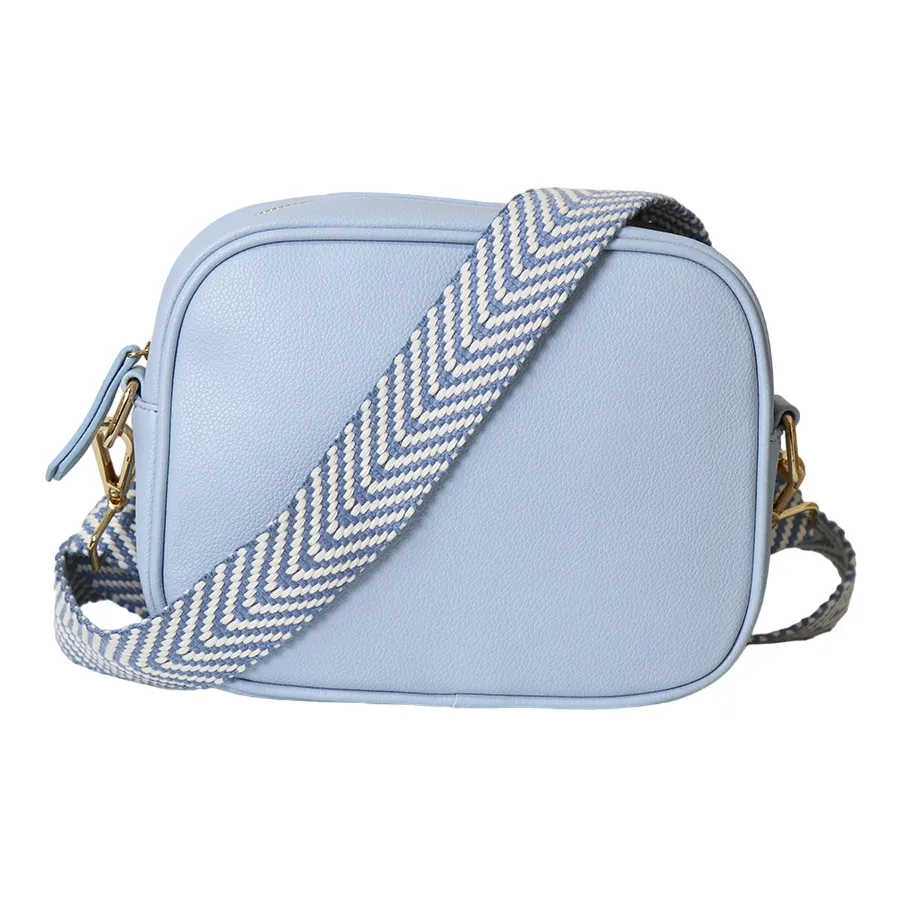 Vegan Leather Camera Bag | Baby Blue