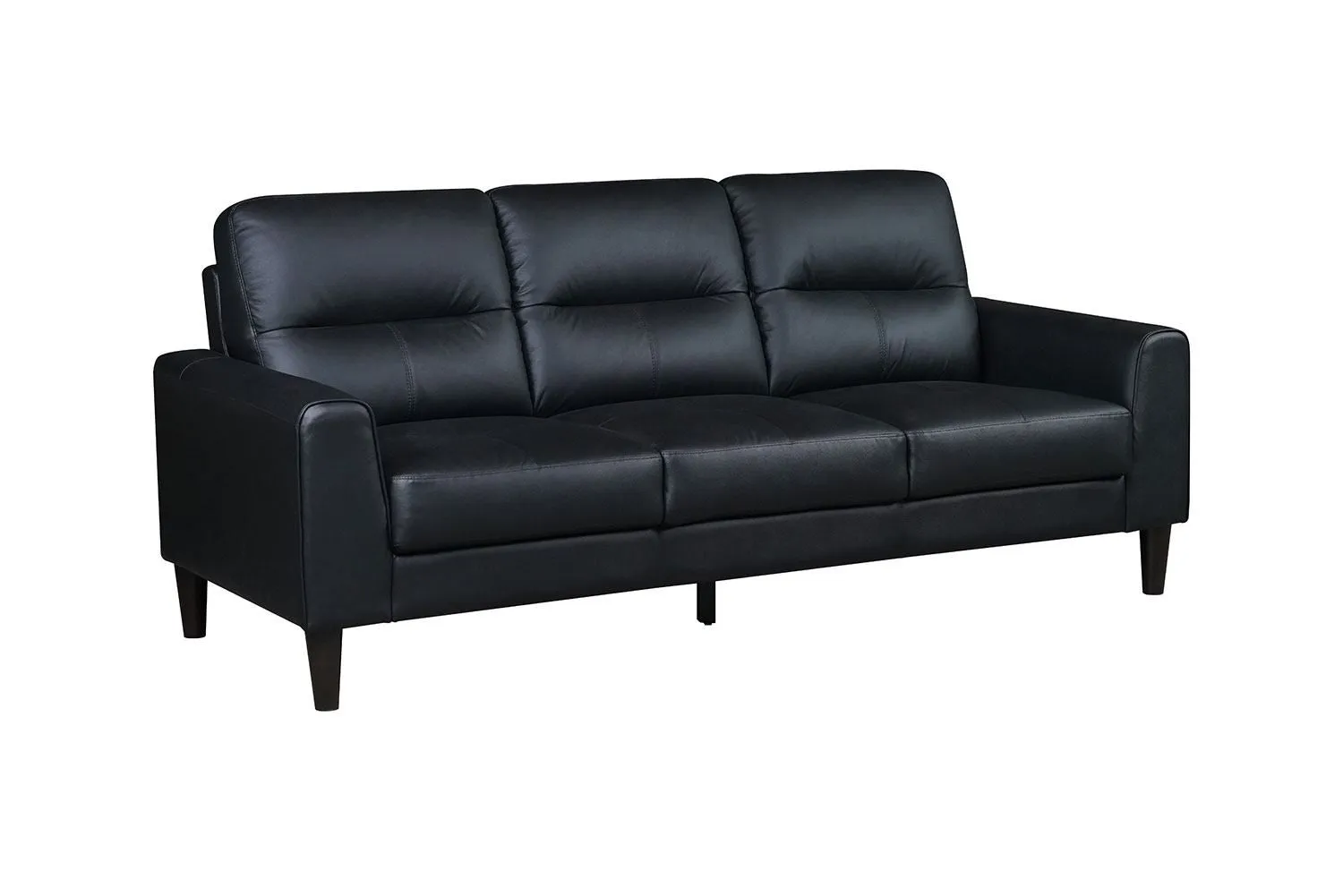 Verissimo Leather Sofa and Chair Set - Black