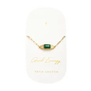 Waterproof 'Good Energy' Malachite Bracelet | Gold Plated