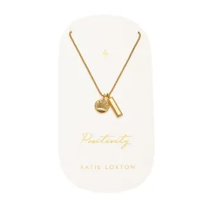 Waterproof 'Positivity' Charm Necklace | Gold Plated