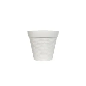 White Wicker Pot, 19cm
