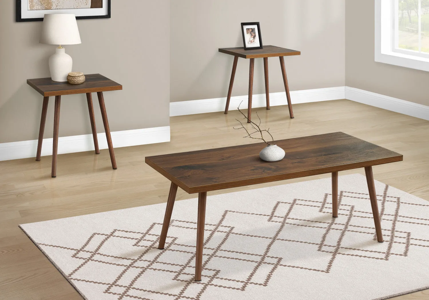 Whitney 3-piece Coffee Table Set - Dark Walnut