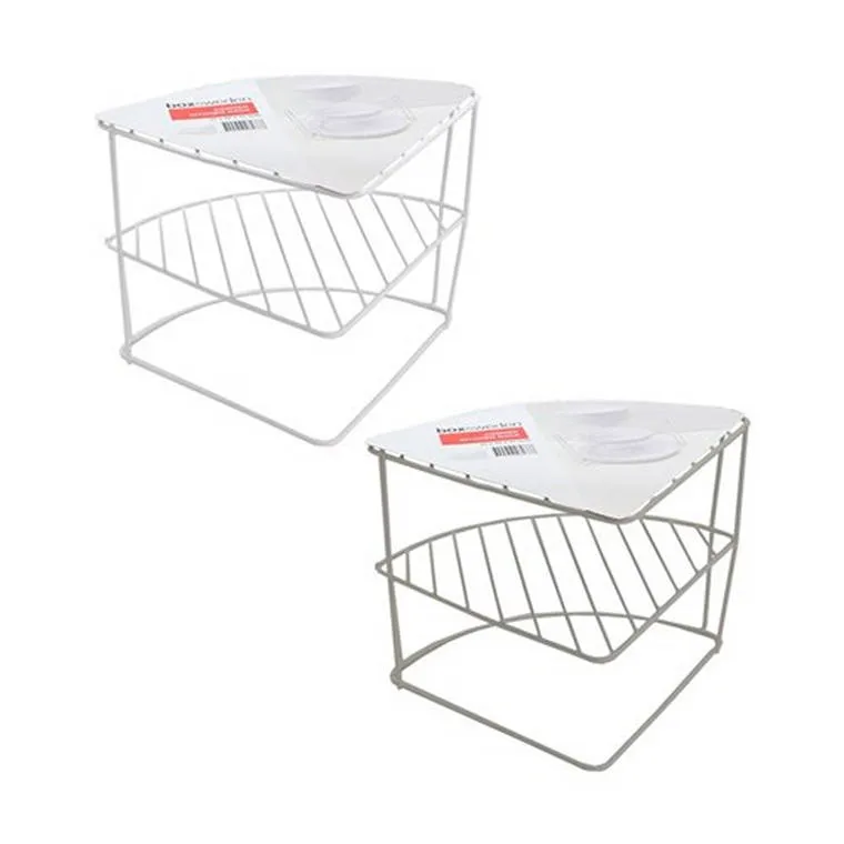 Wire Corner Kitchen Rack, 22x22x21.5cm, 2 Asstd Colours