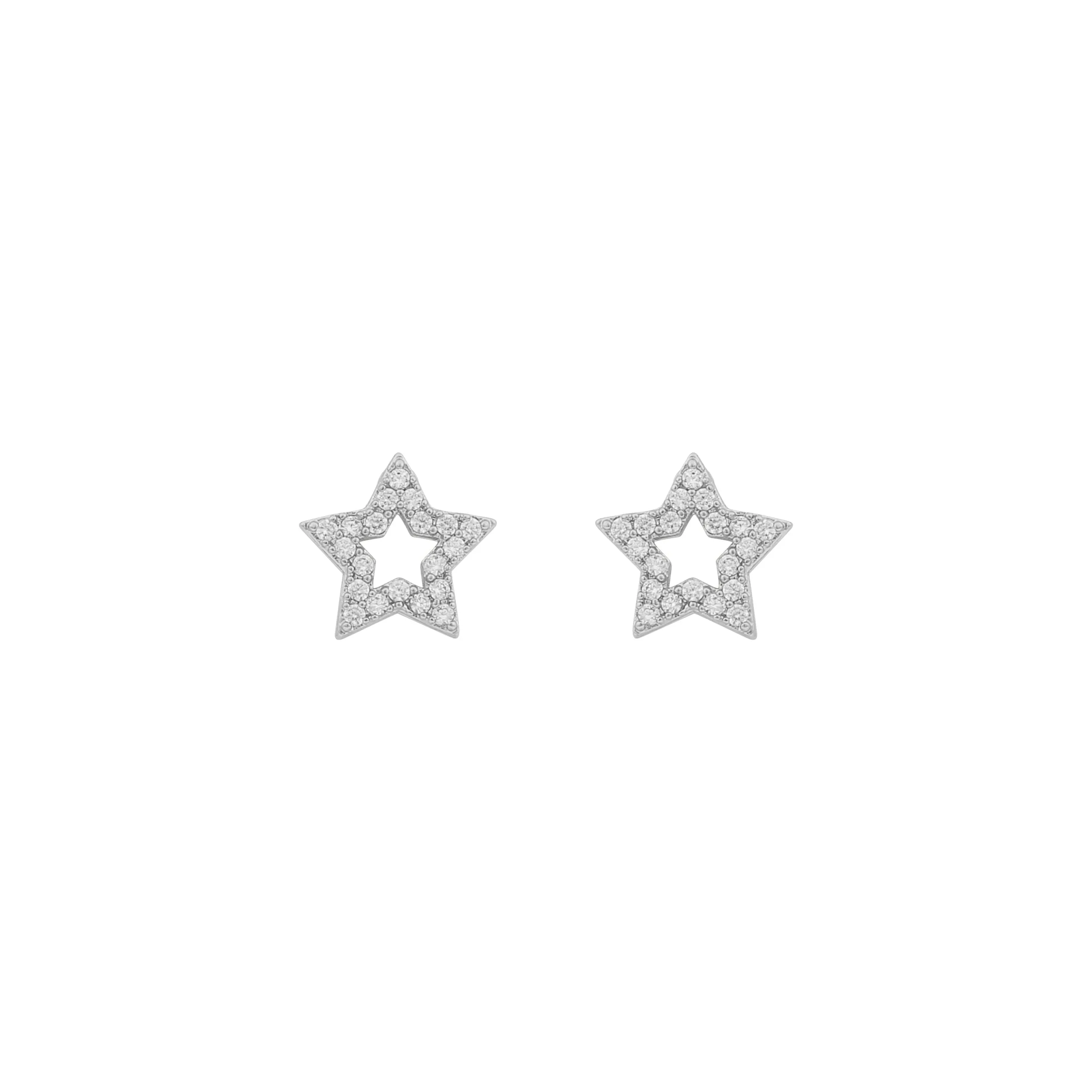 Wish Small Star Earrings | Silver Plated with Cubic Zirconia