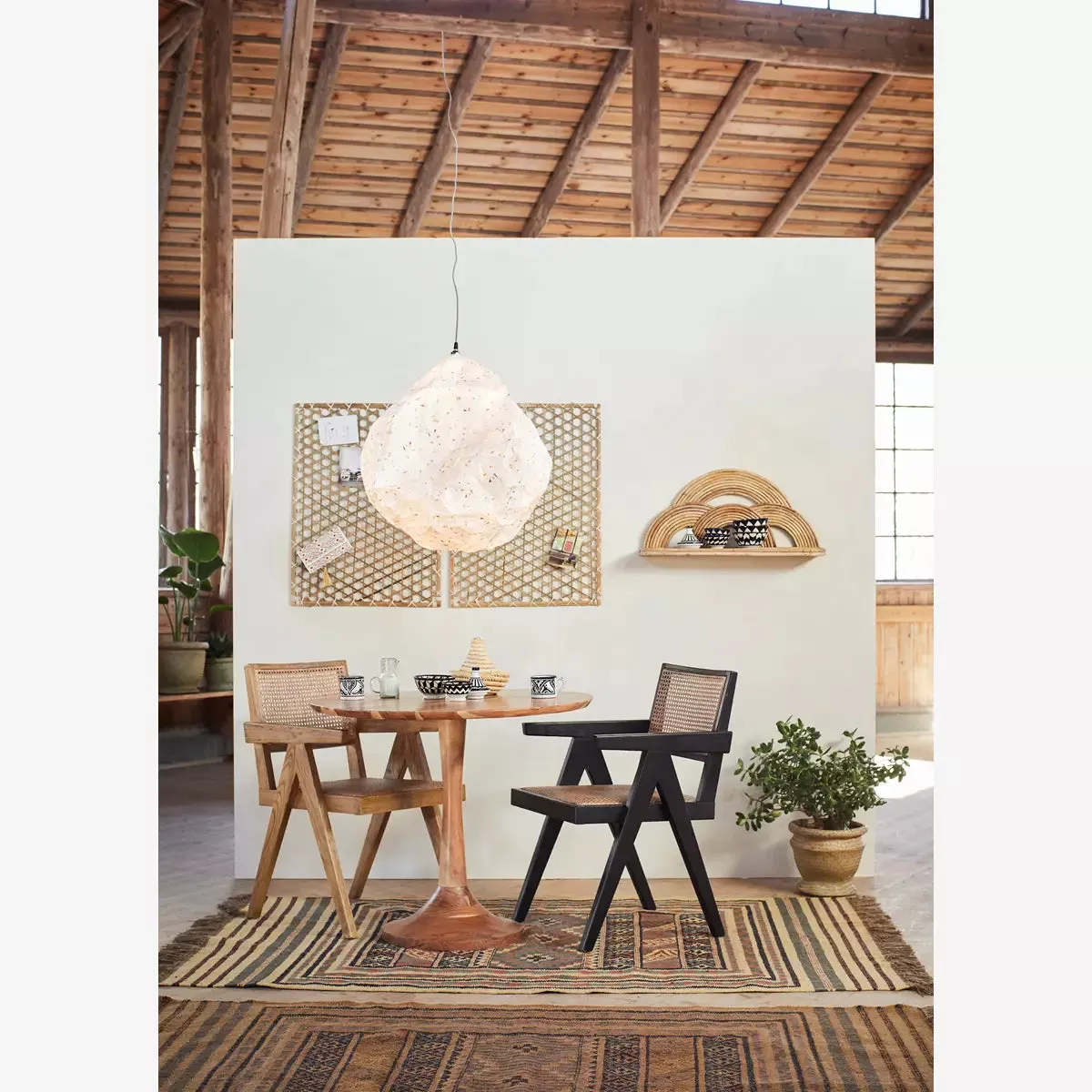 Woven Cotton Kelim Rug - Camel, Black, Olive & Rose
