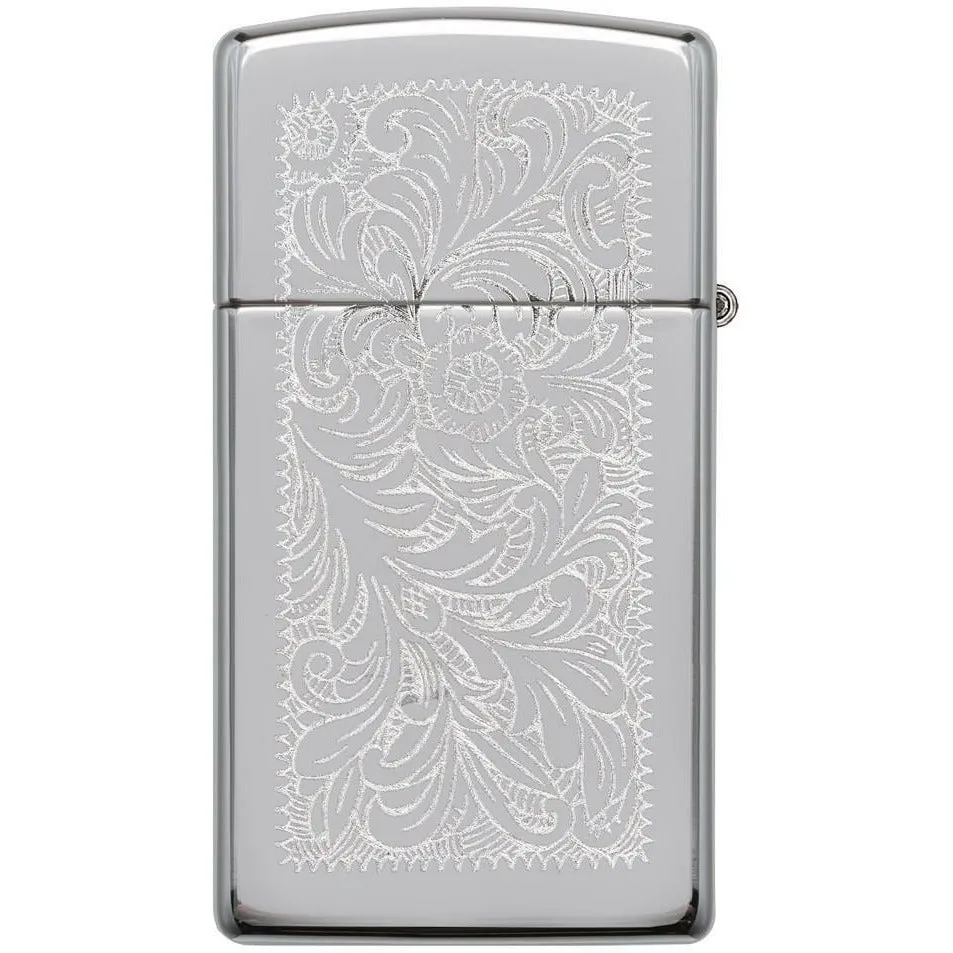 Zippo Venetian Slim High Polish Chrome Lighter