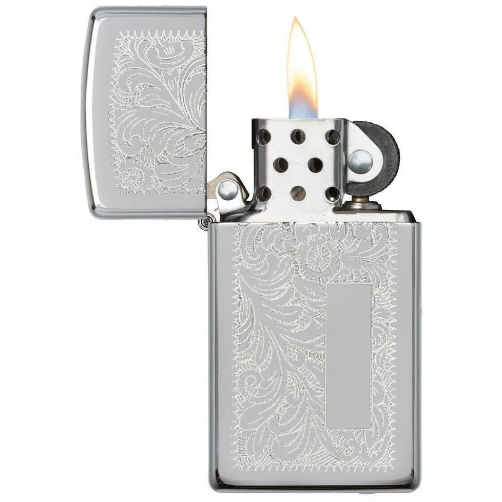 Zippo Venetian Slim High Polish Chrome Lighter