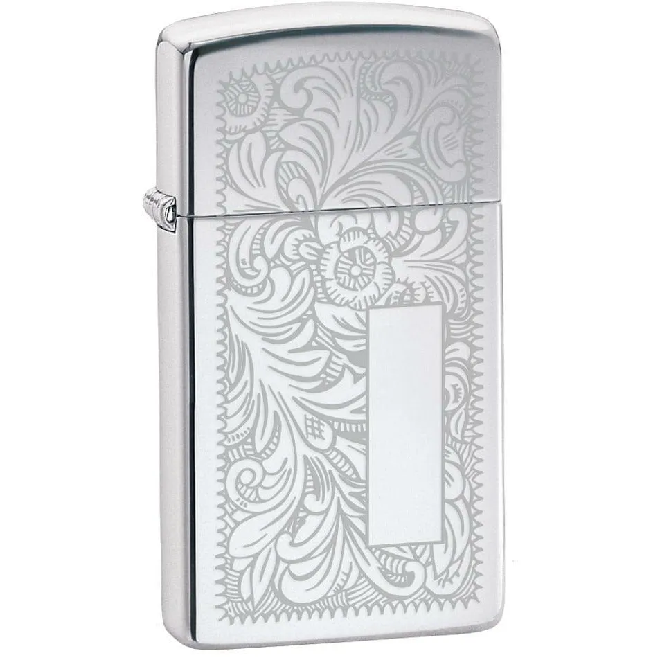 Zippo Venetian Slim High Polish Chrome Lighter