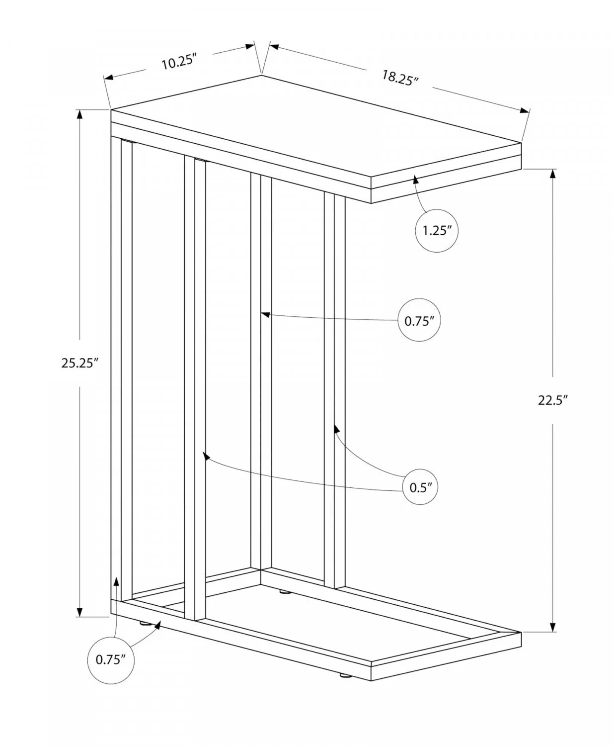 Zivo Side Table - Grey